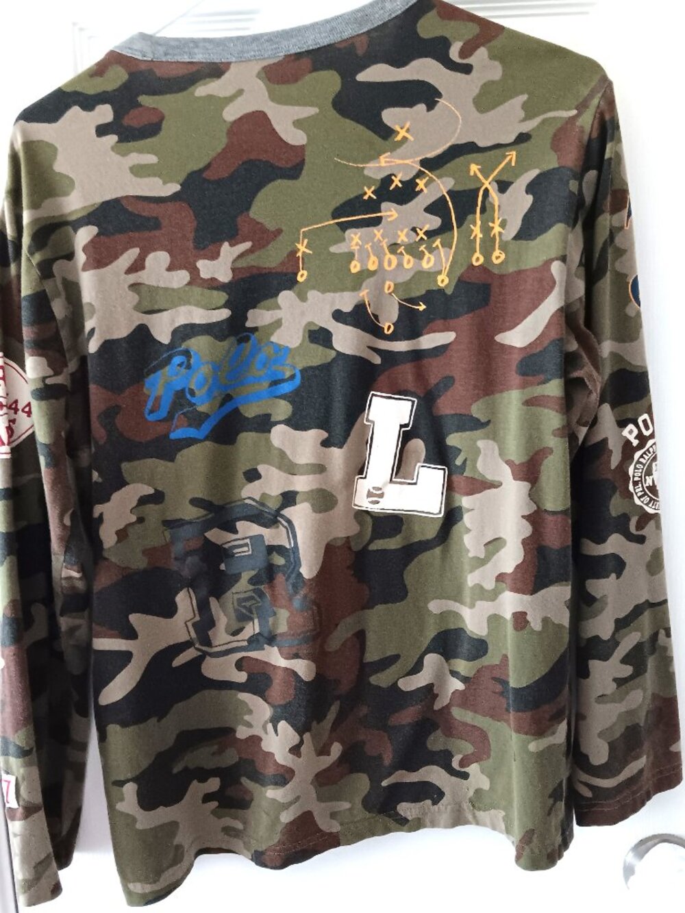 Polo Ralph Lauren Boys Camouflage Varsity Football Playbook Long Sleeve - L - Picture 6 of 7